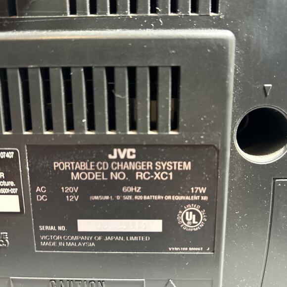 JVC RC-XC1 Boomboox Portable Radio 3 Disc CD Cassette W/Remote AM FM See Notes - Picture 10 of 11
